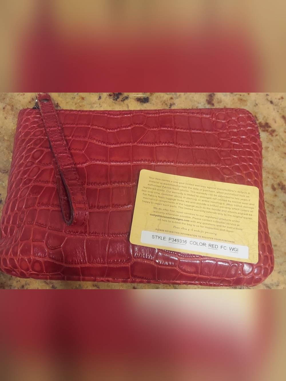 Patricia Nash  Red Croc Wristlet